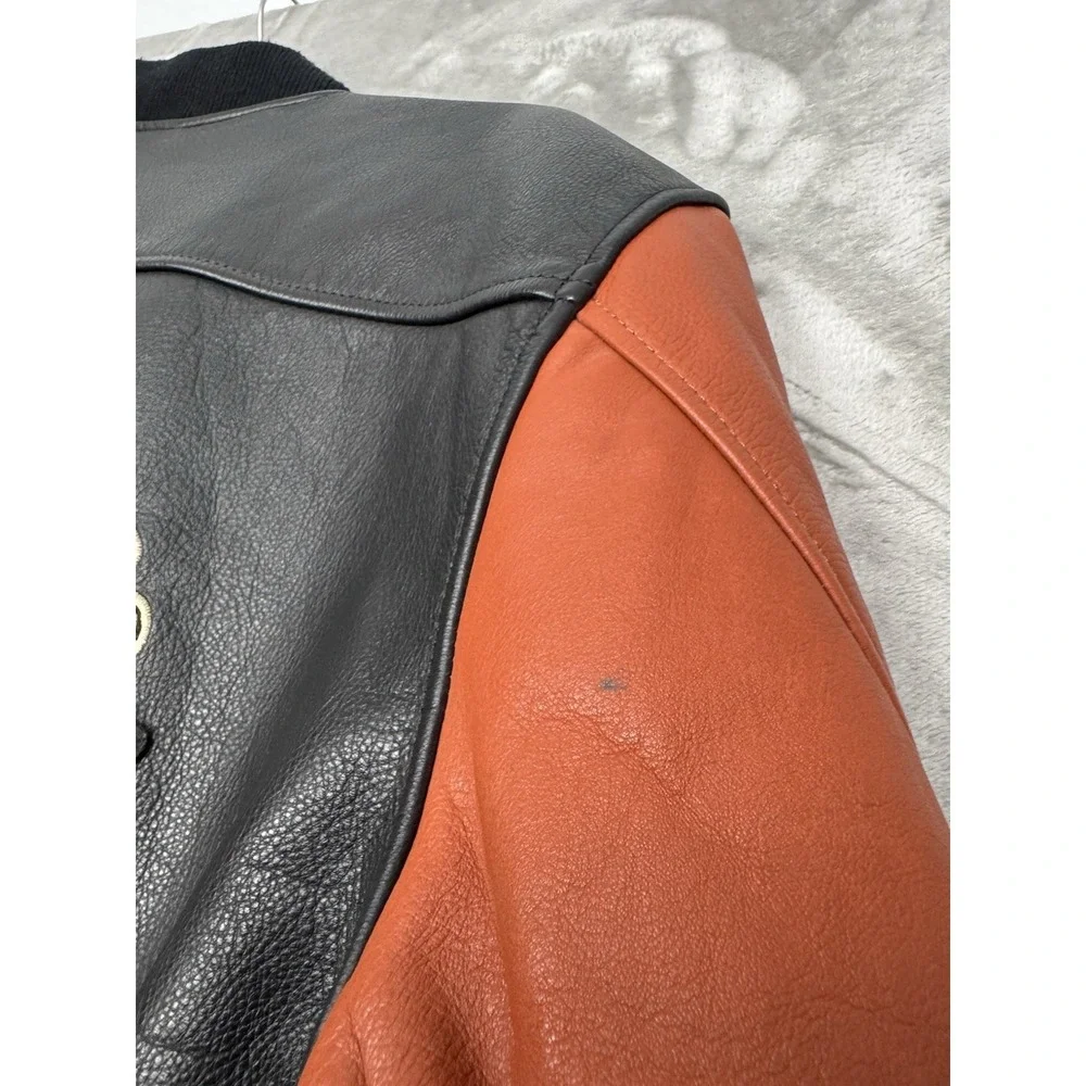 Vintage Harley Davidson Jacket Mens Medium Leather Bomber Milwaukee Biker Logo